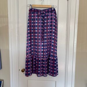 Plaid Skirt in Blue and Pink